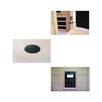 Thermora Ivara Luxury 2-Person Hemlock Wood FAR Infrared Sauna Room W/ Glass Door, 1750W (SAK81525)