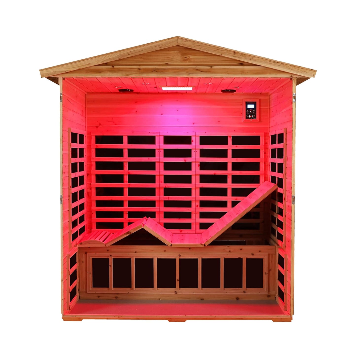 Thermora Kora Deluxe 3-Person Outdoor Full Spectrum Low EMF Infrared Home Sauna With Bluetooth Speakers And LED Reading Light (SAK14098)