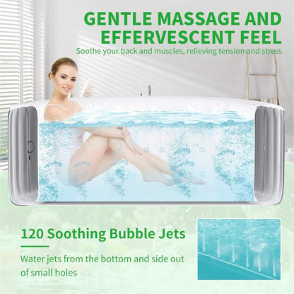 Premium Large 4-Person Inflatable Hot Tub Kit With 8-Color LED Lights (SAK20759)