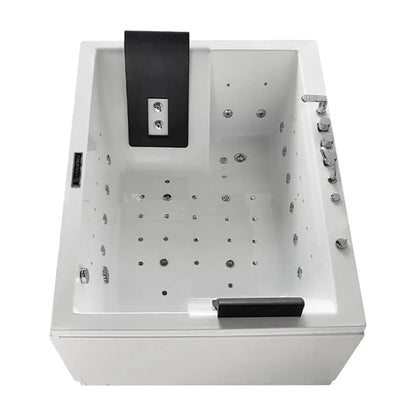 Alora Luxara 71-Inch Premium Modern Acrylic Soaking Bathtub With Bubble Jets And LED Lighting (SAK26415)