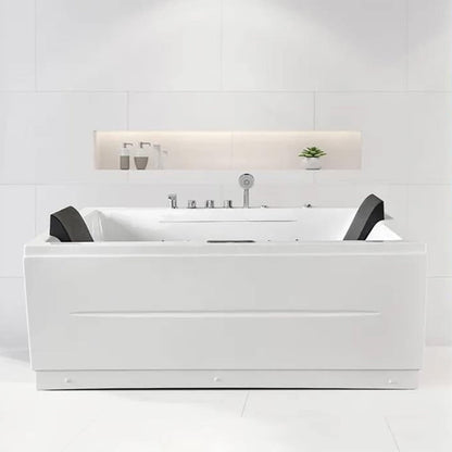 Alora Luxara 71-Inch Premium Modern Acrylic Soaking Bathtub With Bubble Jets And LED Lighting (SAK26415)
