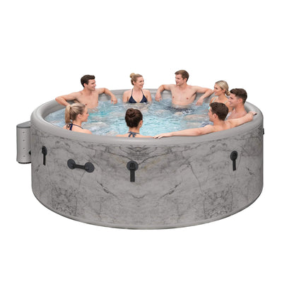 Premium 85-Inch Inflatable 8-Person Drop-Stitch Hot Tub W/ 220 Massage Jets (SAK78596)