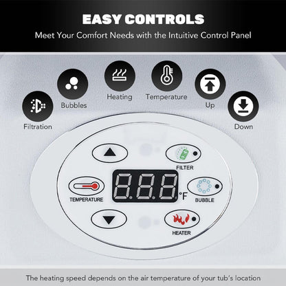 Premium Blow Up 6 Person Sauna Pool Hot Tub With 130 Jets, 7FT (SAK63510)