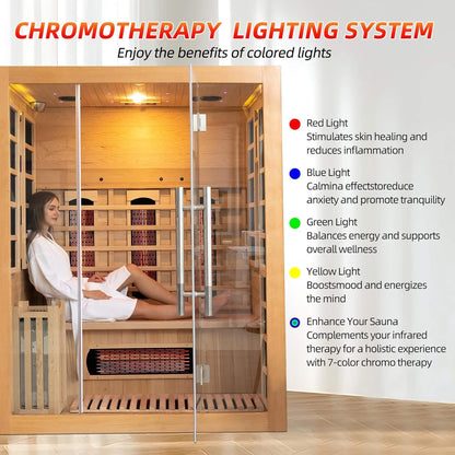 Rövia Aurora 3-Person Indoor Hybrid Sauna Room With Infrared And 4.5KW Steam Heater (SAK41592)
