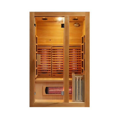Rövia Luma 2-Person Indoor Hybrid Sauna Room With Infrared And 3.5KW Steam Heater (SAK83750)