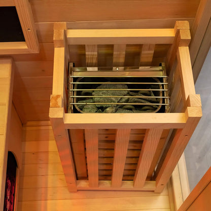 Rövia Luma 2-Person Indoor Hybrid Sauna Room With Infrared And 3.5KW Steam Heater (SAK83750)