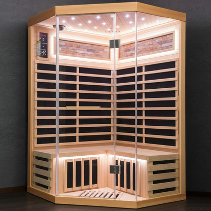 Ember Premium Canadian Hemlock 2-Person Indoor Infrared Sauna Room With Glass Front (SAK21495)