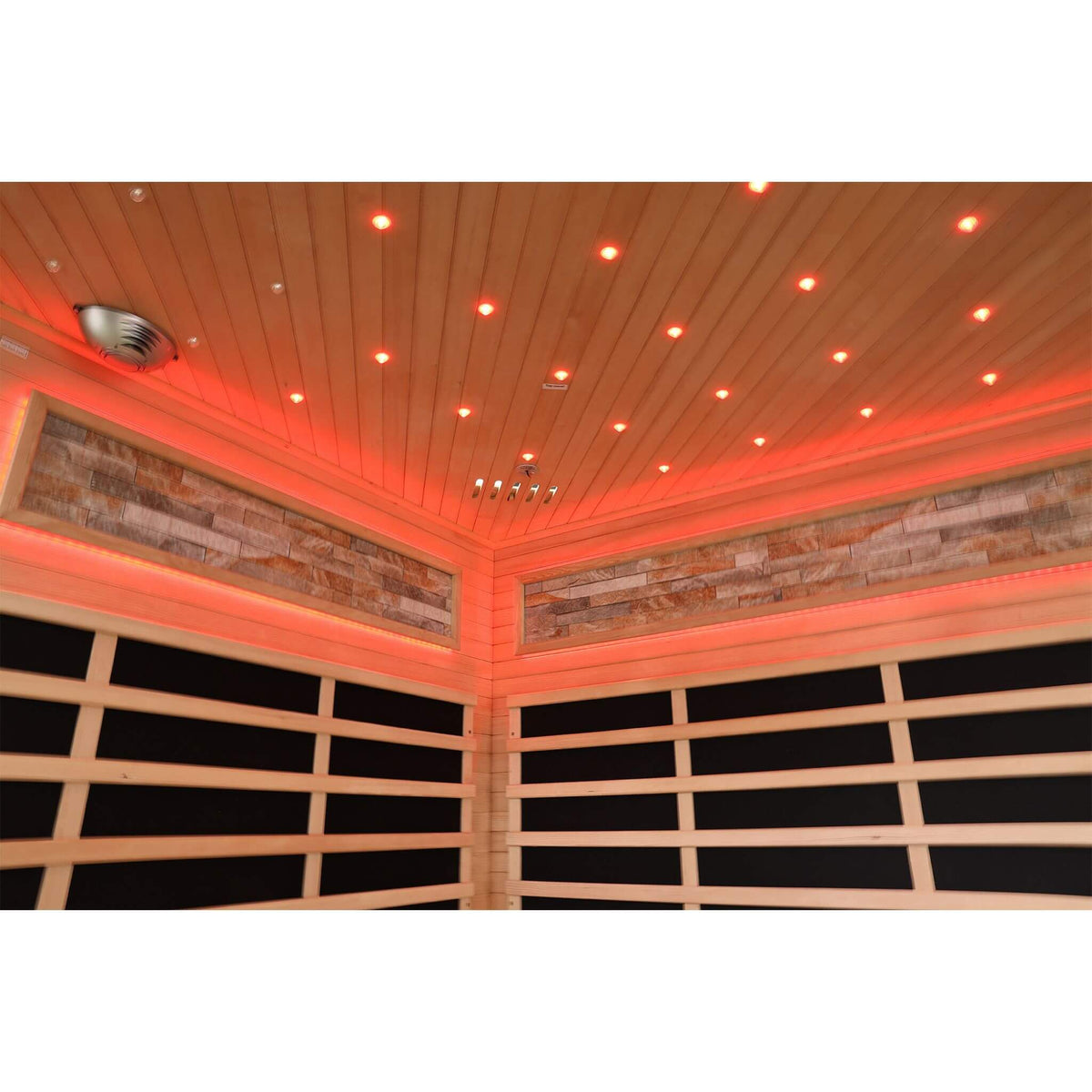 Aura Premium Canadian Hemlock Pentagonal Indoor Infrared Sauna Room With Glass Front (SAK98673)