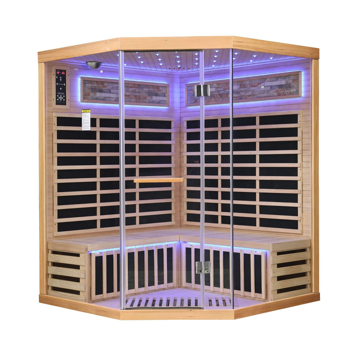 Aura Premium Canadian Hemlock Pentagonal Indoor Infrared Sauna Room With Glass Front (SAK98673)