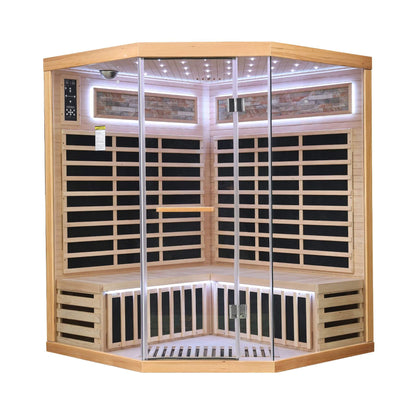 Aura Premium Canadian Hemlock Pentagonal Indoor Infrared Sauna Room With Glass Front (SAK98673)